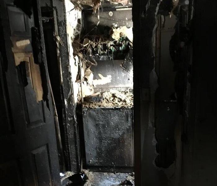 Burnt door from fire